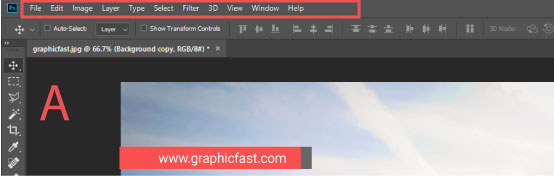 ส่วนประกอบต่างๆของโปรแกรม Photoshop - Graphicfast